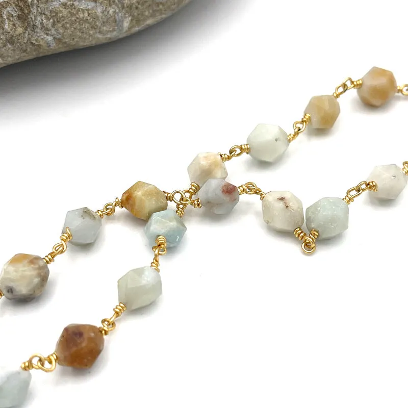 Gold Trim Real Seashell Pendant Necklace