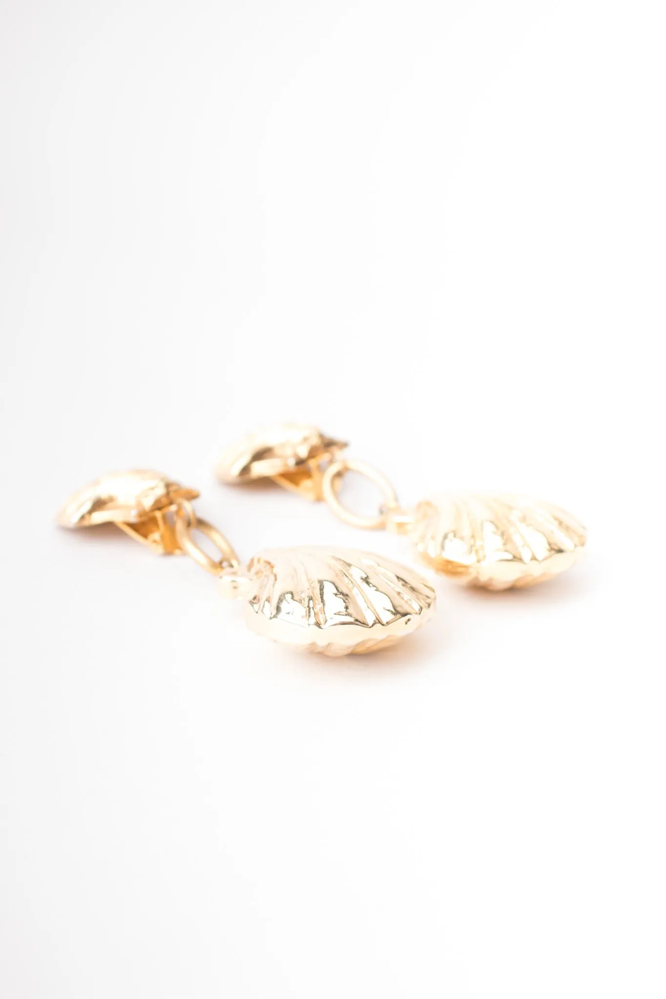 Golden Seashell Drop Earrings