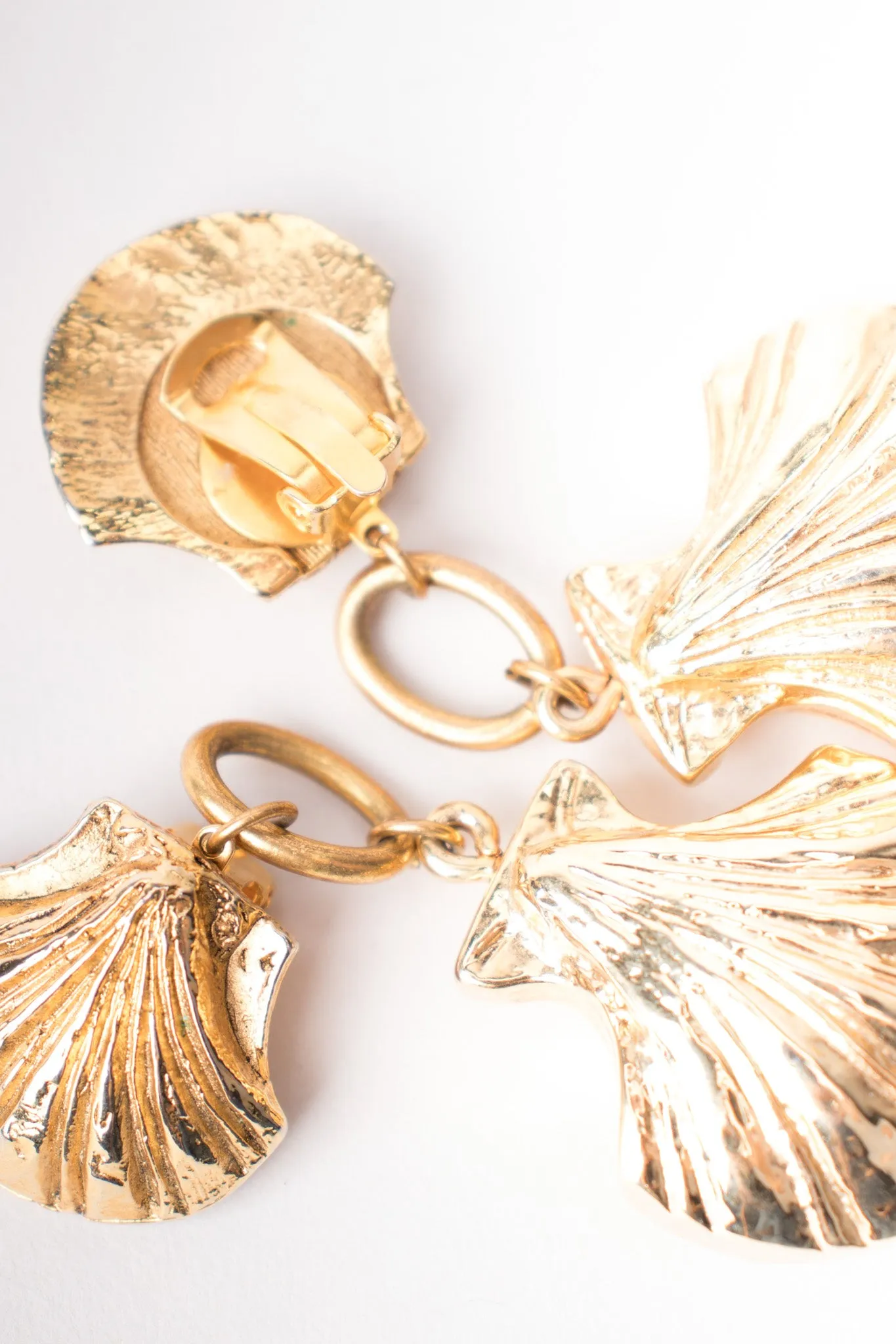 Golden Seashell Drop Earrings