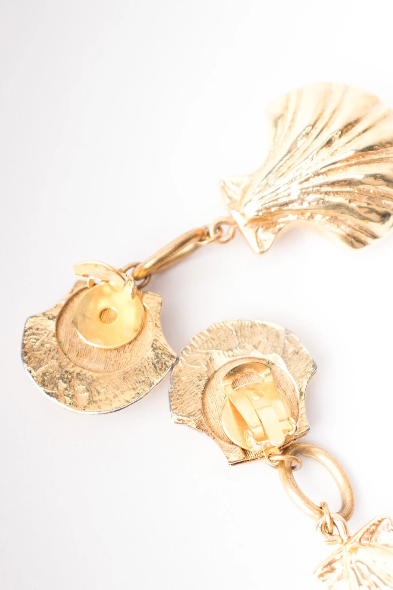 Golden Seashell Drop Earrings