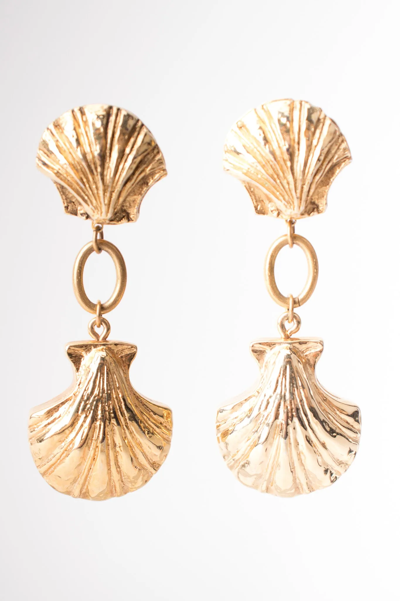 Golden Seashell Drop Earrings