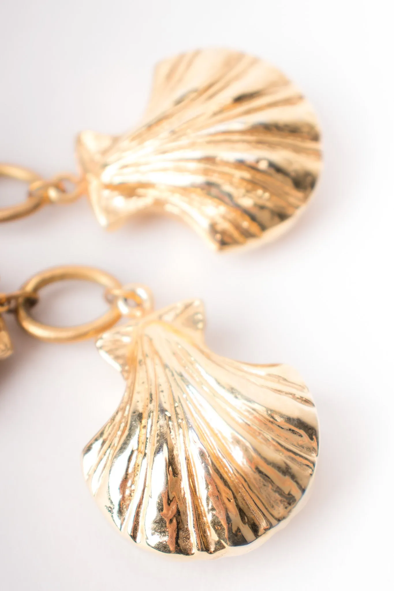 Golden Seashell Drop Earrings