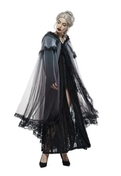 Gothic Zombie Bride Mesh Cloak - One Size