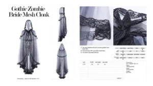 Gothic Zombie Bride Mesh Cloak - One Size