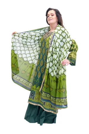 Green Lawn Cotton Salwar Kameez - Suit - Maria b.
