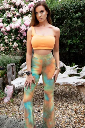 Green Tie Dye Flares - Akyla