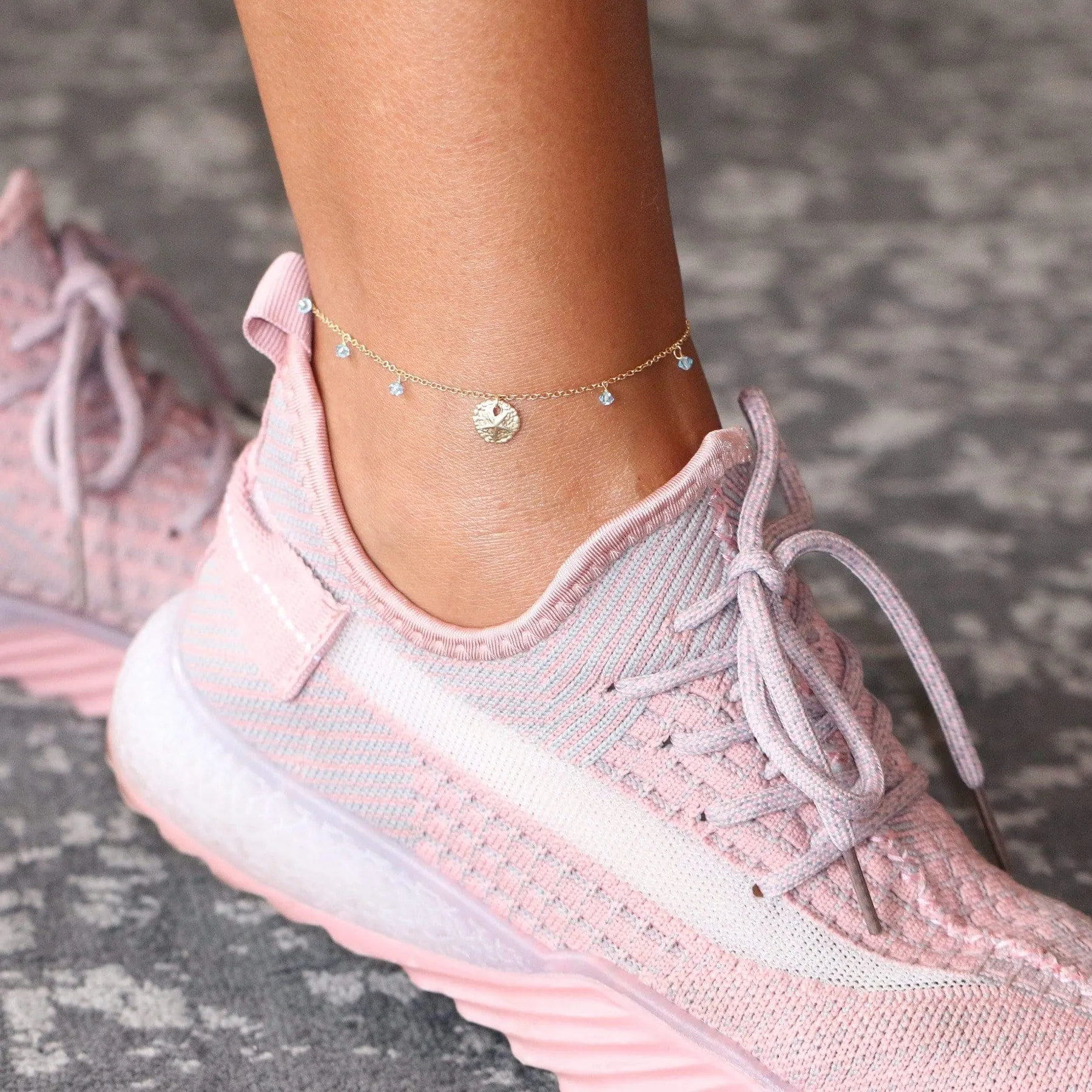 Head Over Heels Sand Dollar Charm Anklet