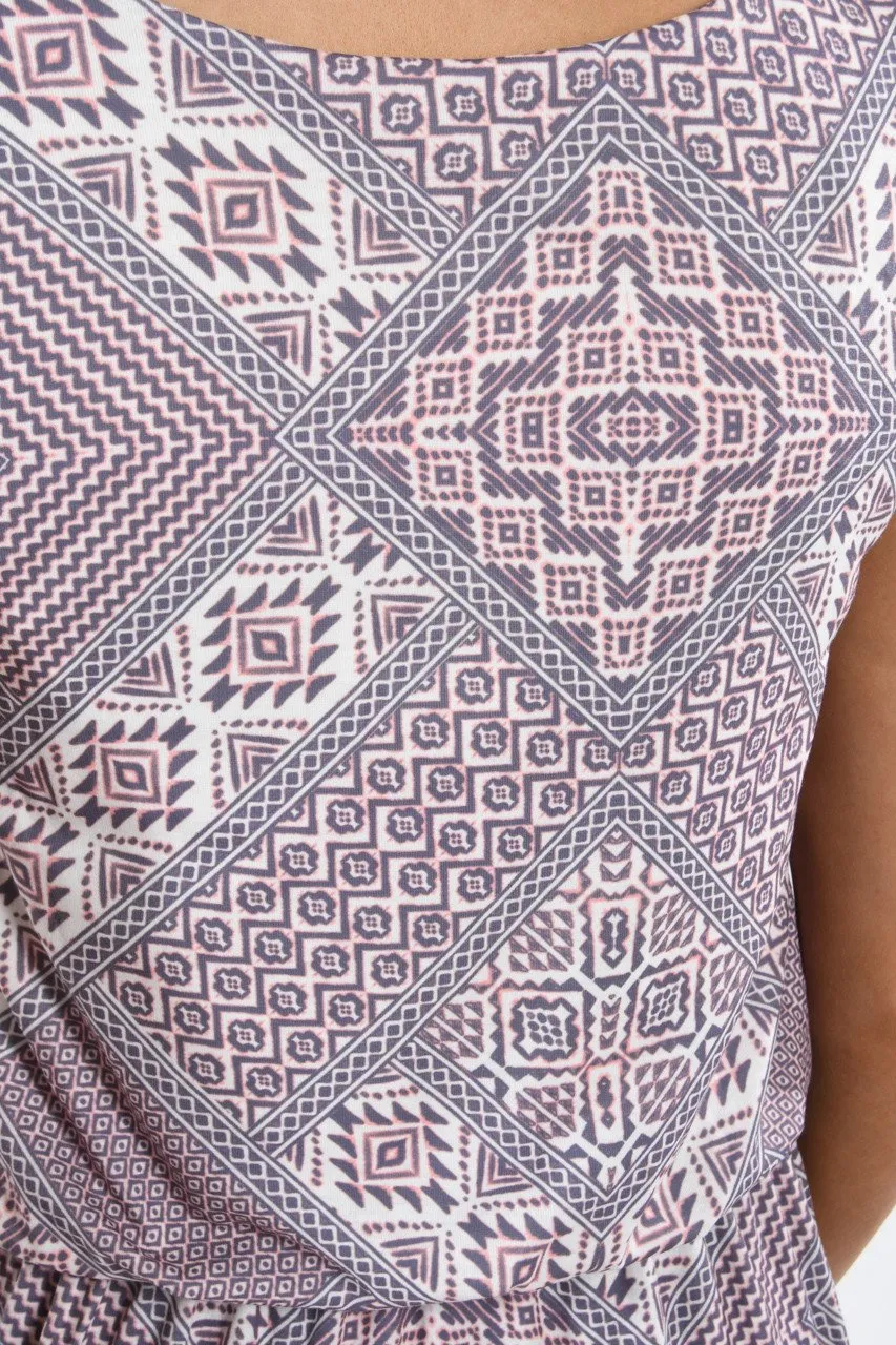 Hello There ~ Ethnic Print Maxi Dress