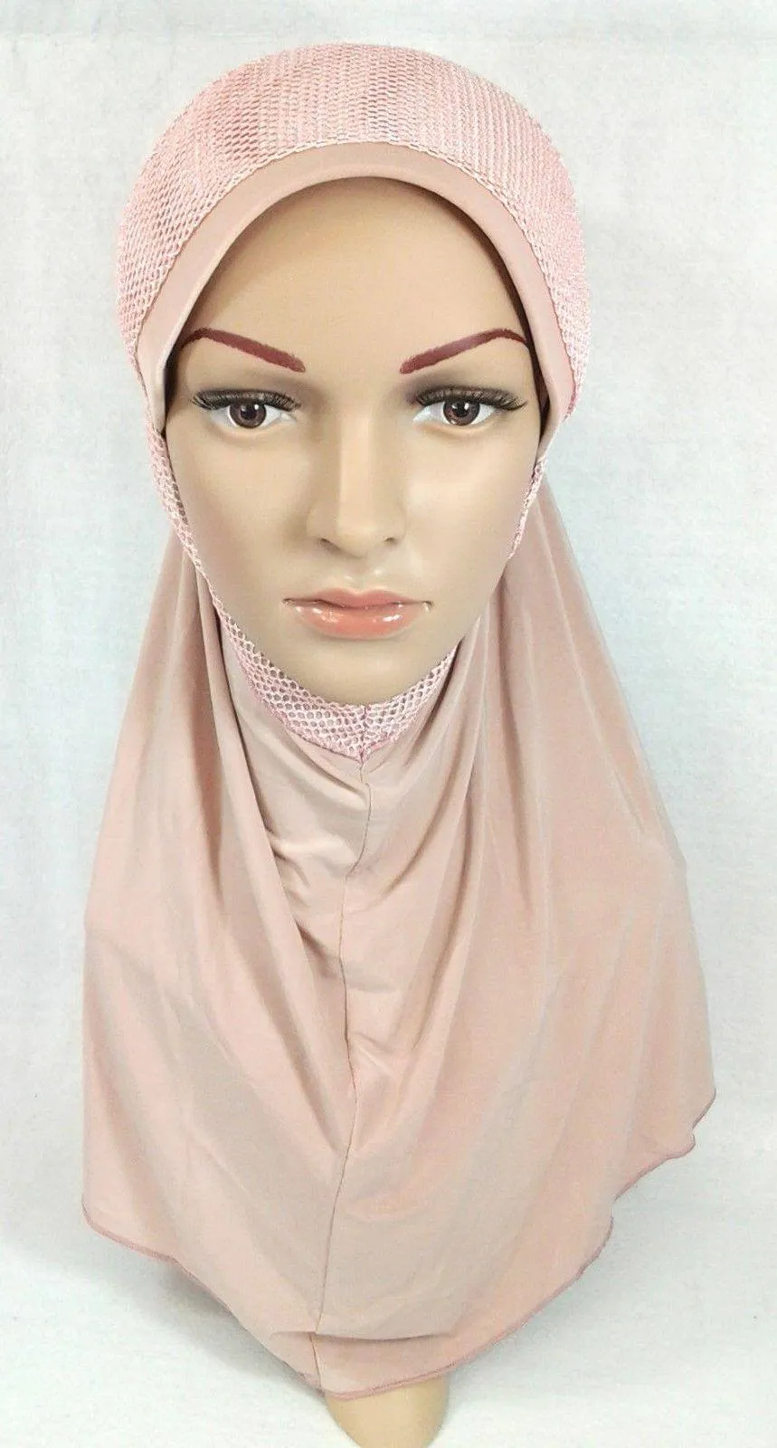 High Quality Viscose Lycra Lace Muslim Hijab Islamic Scarf Shawls Slip-on