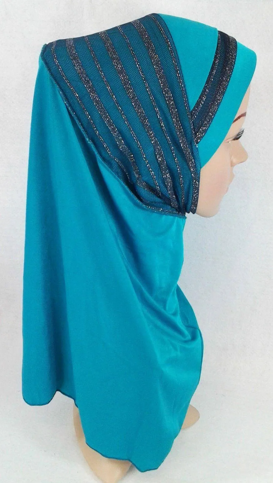 High Quality Viscose Lycra Lace Muslim Hijab Islamic Scarf Shawls Slip-on