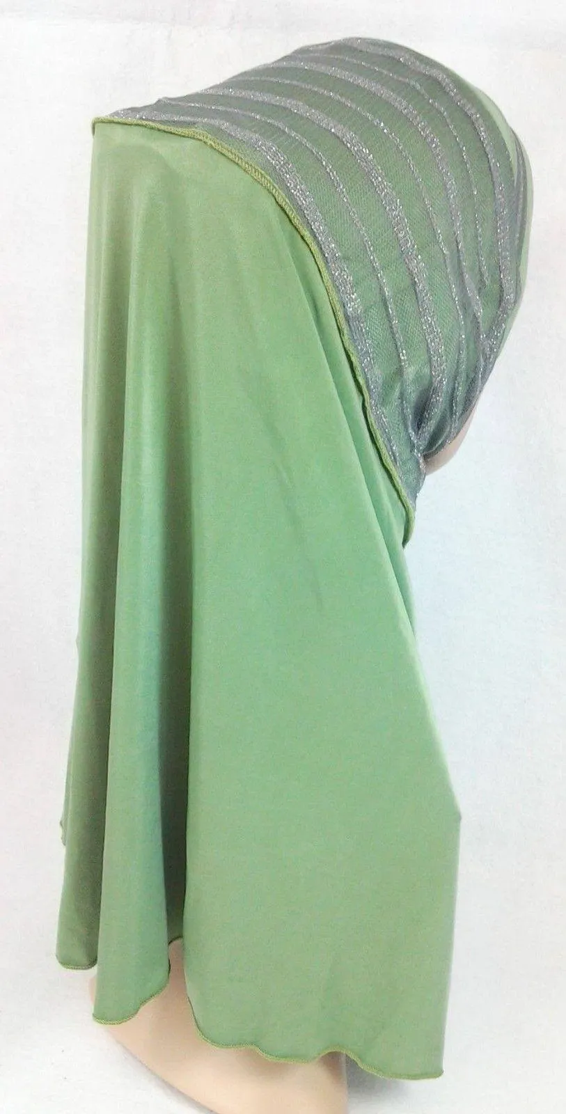 High Quality Viscose Lycra Lace Muslim Hijab Islamic Scarf Shawls Slip-on