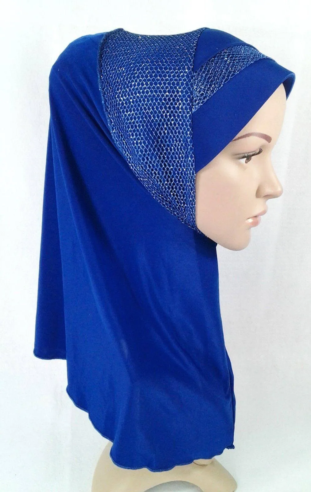 High Quality Viscose Lycra Lace Muslim Hijab Islamic Scarf Shawls Slip-on