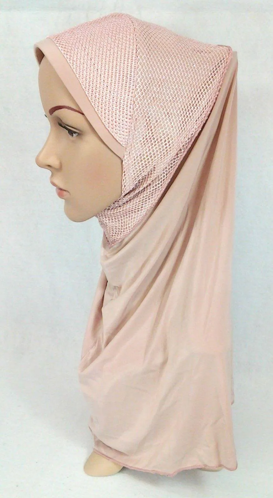 High Quality Viscose Lycra Lace Muslim Hijab Islamic Scarf Shawls Slip-on