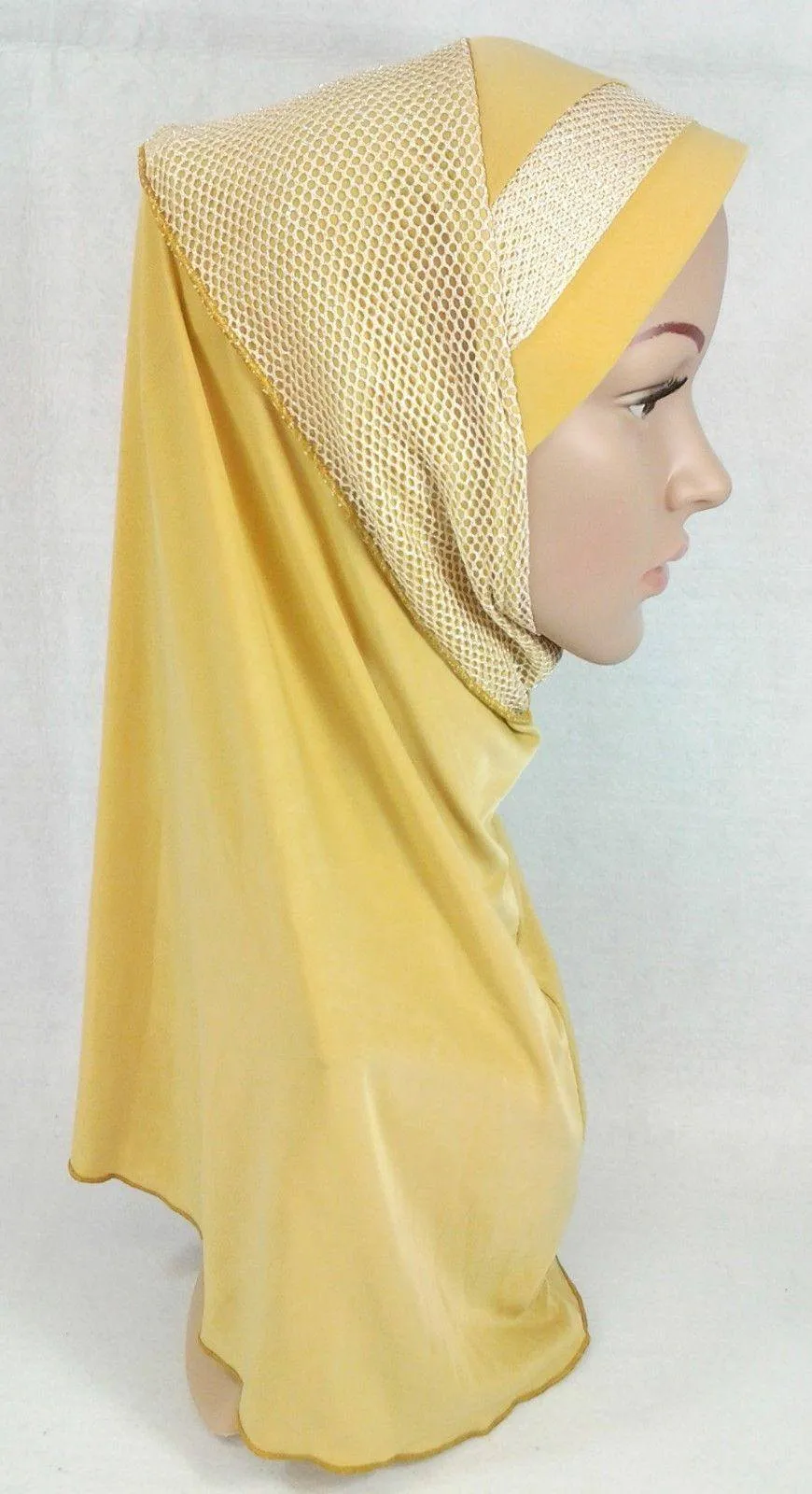 High Quality Viscose Lycra Lace Muslim Hijab Islamic Scarf Shawls Slip-on