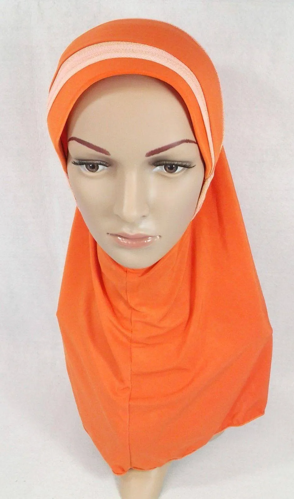 High Quality Viscose Lycra Lace Muslim Hijab Islamic Scarf Shawls Slip-on