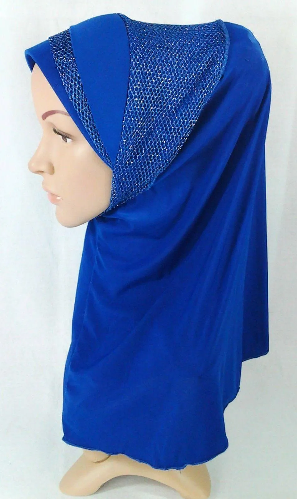 High Quality Viscose Lycra Lace Muslim Hijab Islamic Scarf Shawls Slip-on