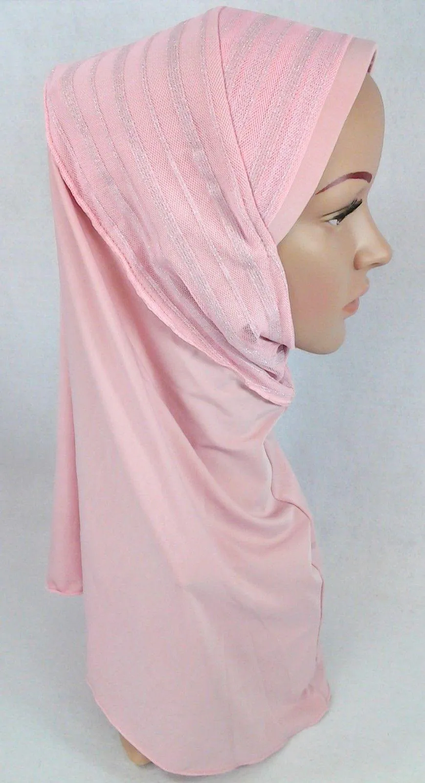 High Quality Viscose Lycra Lace Muslim Hijab Islamic Scarf Shawls Slip-on