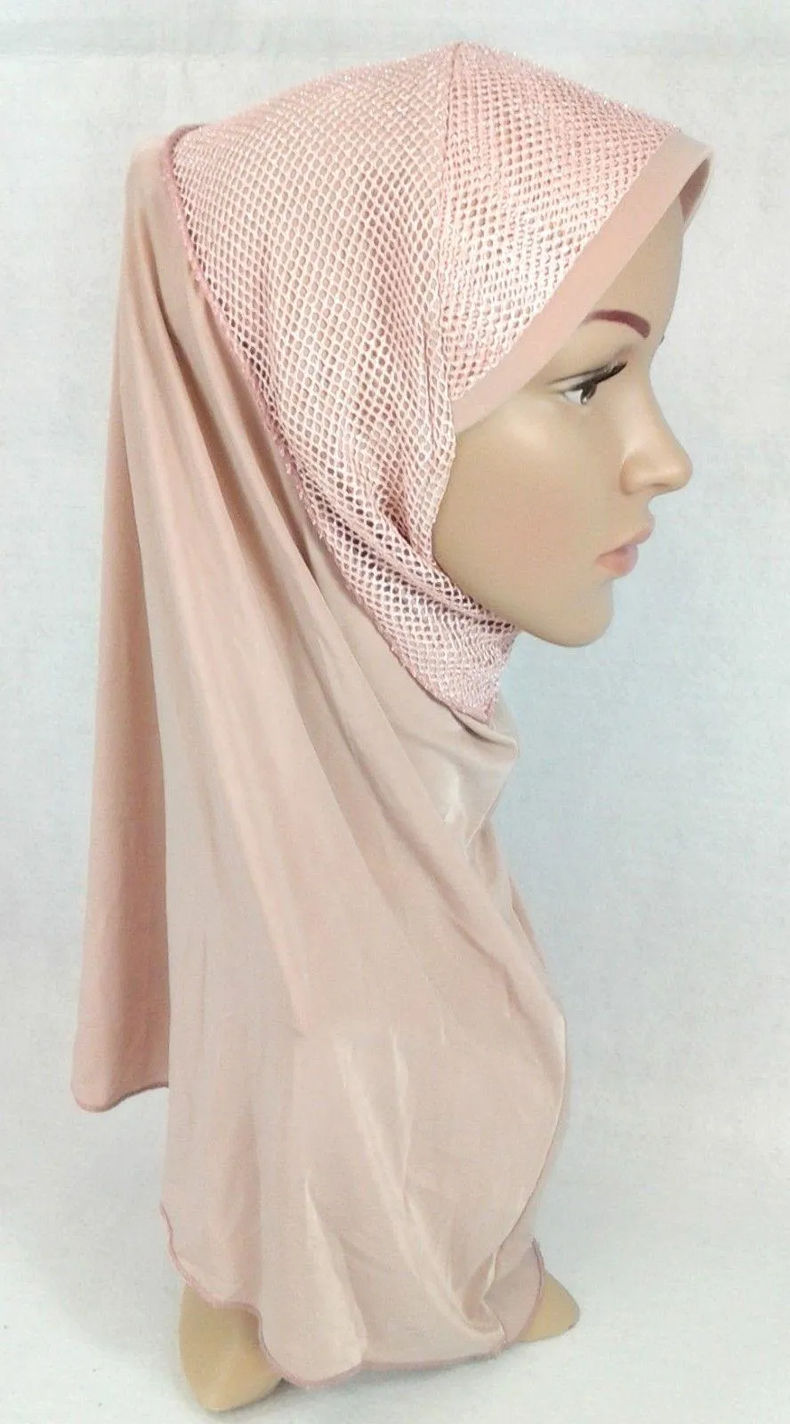 High Quality Viscose Lycra Lace Muslim Hijab Islamic Scarf Shawls Slip-on