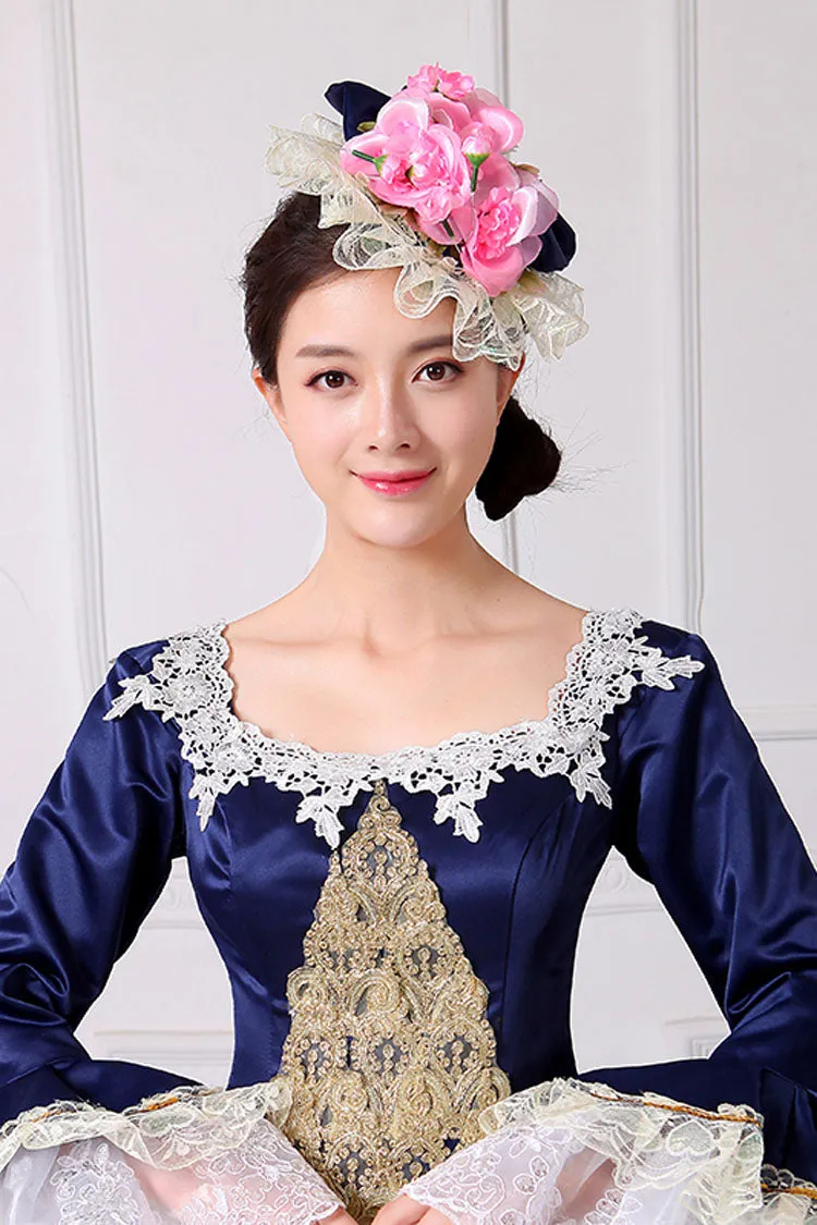 Hime Sleeves High Waisted Square Collar Embroidery Flower Print Victorian Lolita Prom Dress
