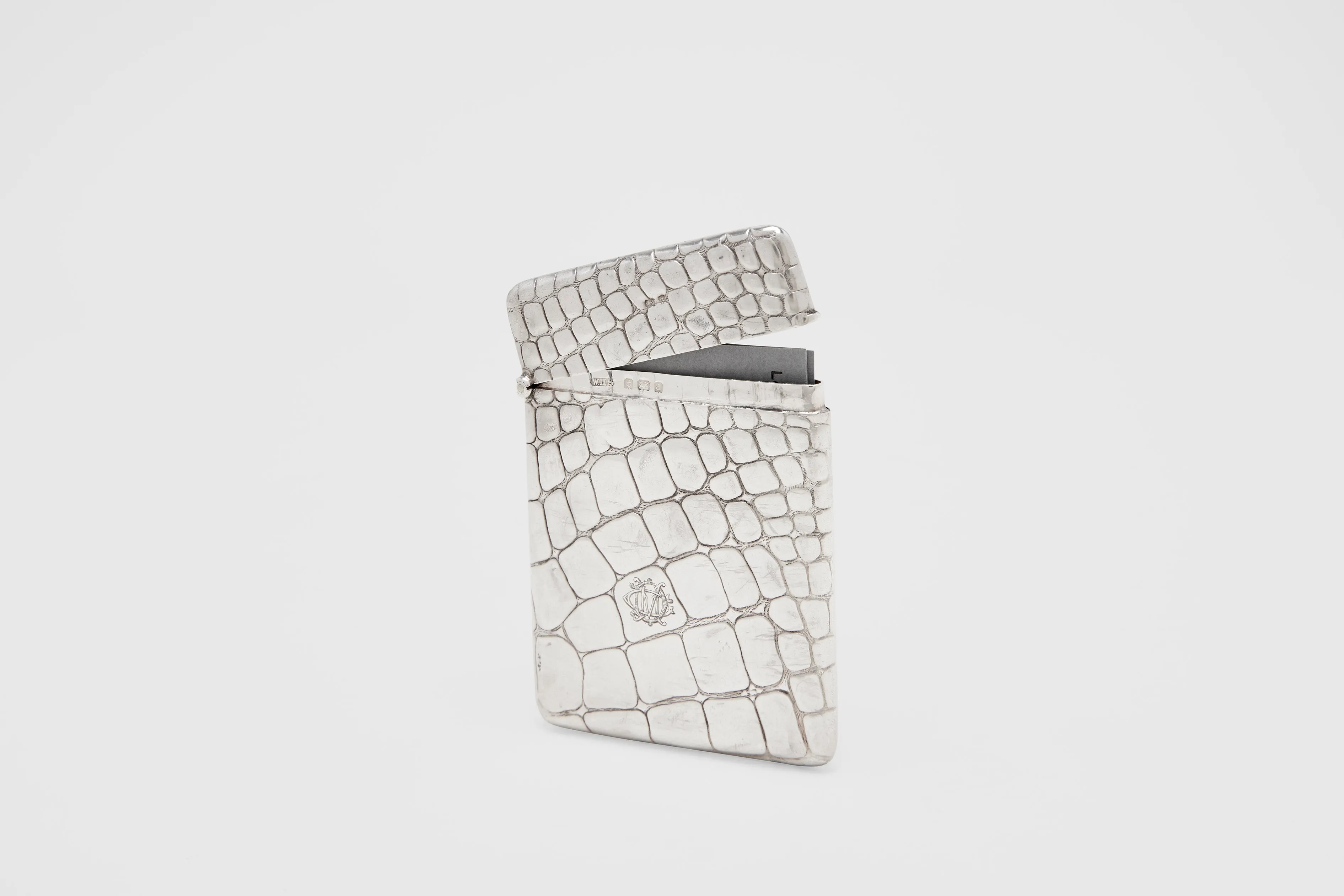 Hinged Alligator Print Card Case