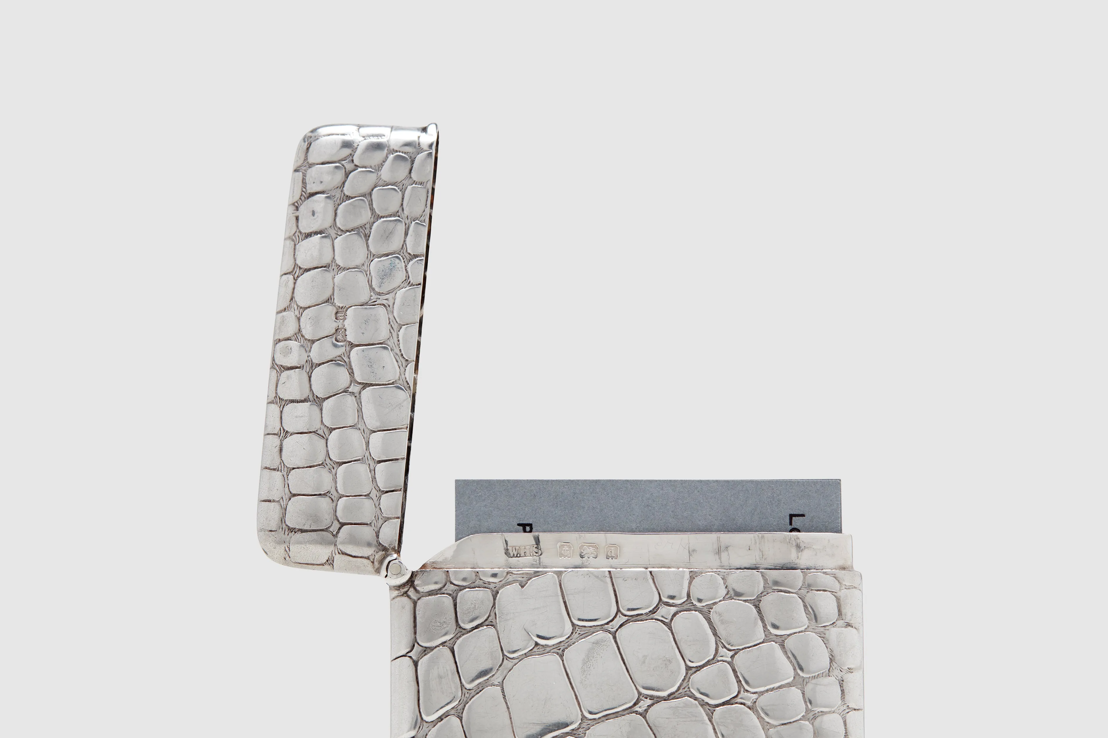 Hinged Alligator Print Card Case