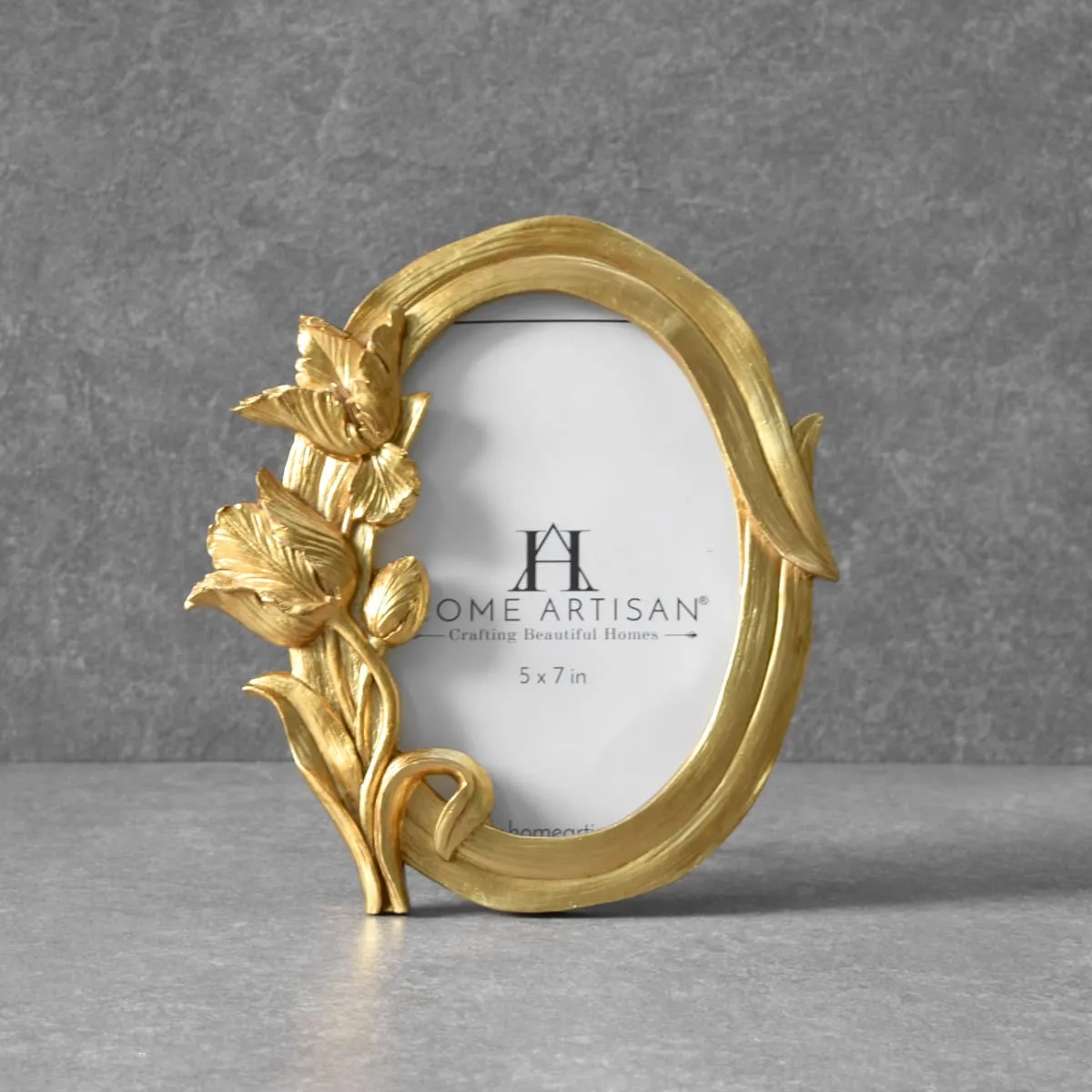 Home Artisan Tiffany Floral Detail Golden Photo Frame (5x7)