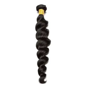 Hot selling Unprocessed Virgin Hair Loose Wave Natural Black Color 100 Human Hair Bundle 8 in to 30 In