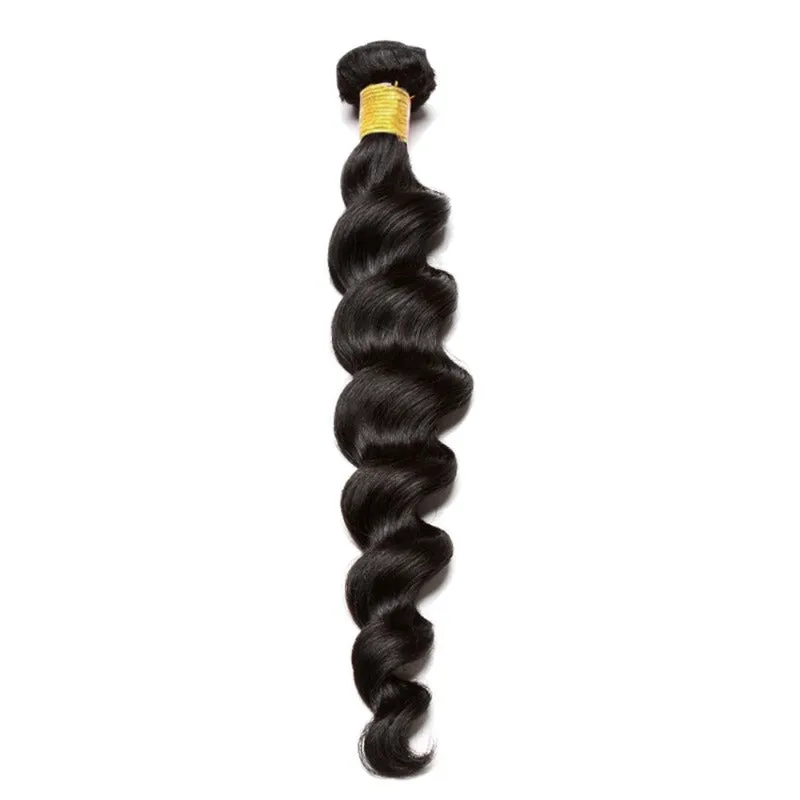 Hot selling Unprocessed Virgin Hair Loose Wave Natural Black Color 100 Human Hair Bundle 8 in to 30 In