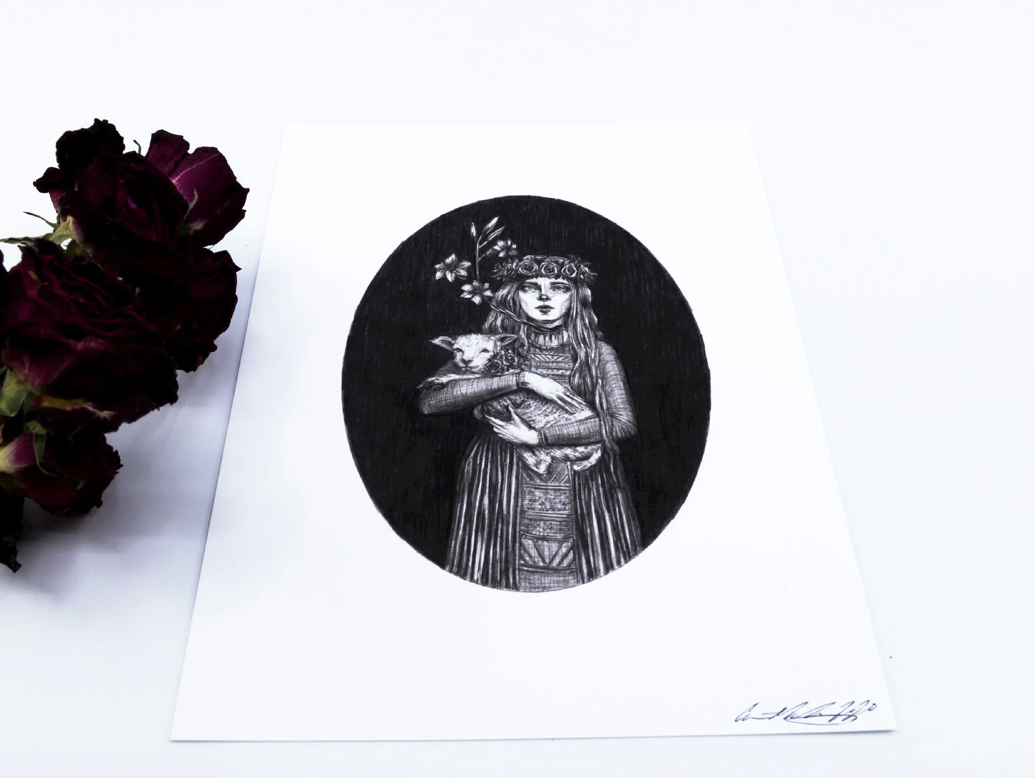 Illustrated Art Print | St. Agnes