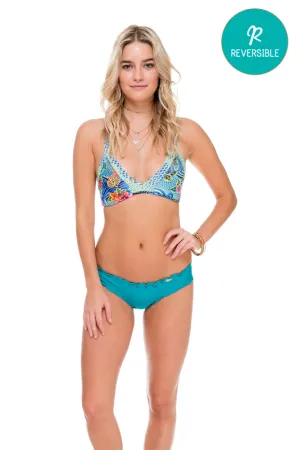 INKED BABE - Ink Mesh Reversible Sporty Top & Wavey Brazilian Ruched Back Bottom • Exuma