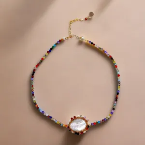 Iris Rainbow Polka Pearl Choker