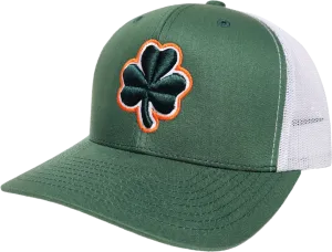 Irish Trucker Cap Essence Clover Evergreen White