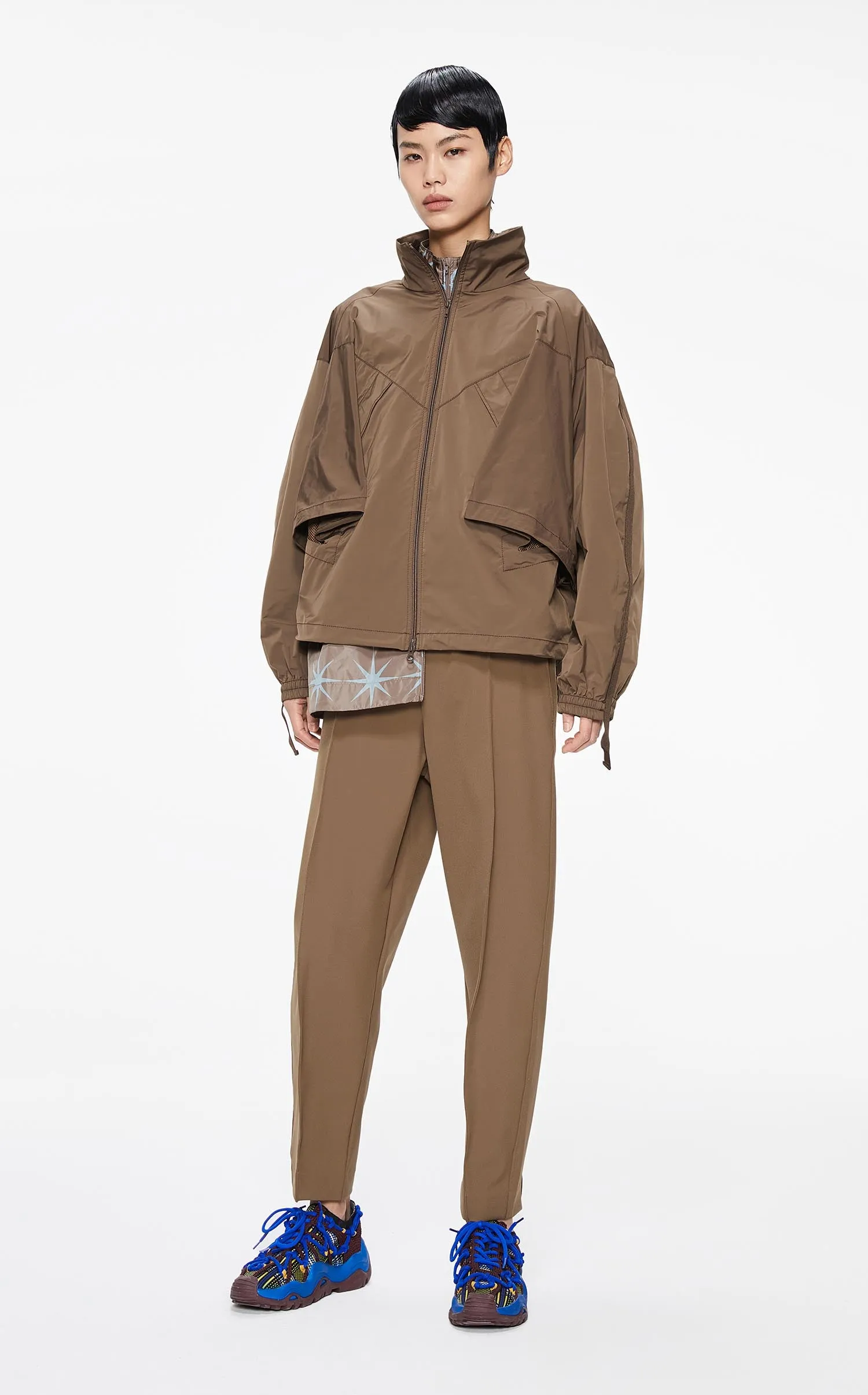 Jacket / JNBY Loose Fit A-Line Zip-Up Jacket