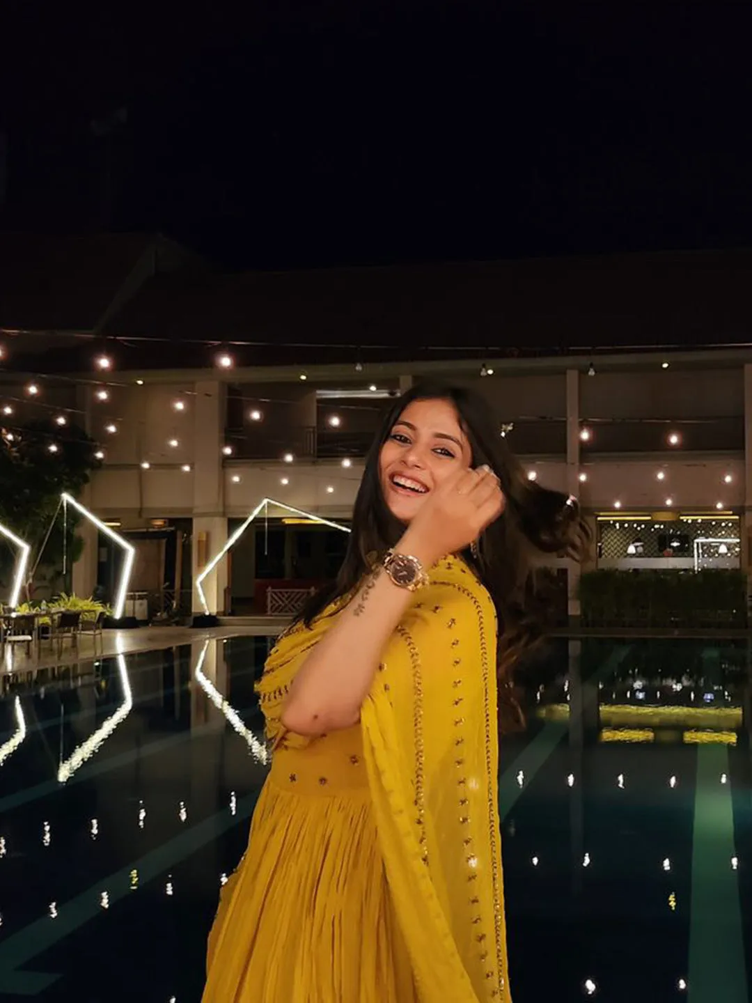 Jinal Padia in Mesmerizing Yellow Long Gown