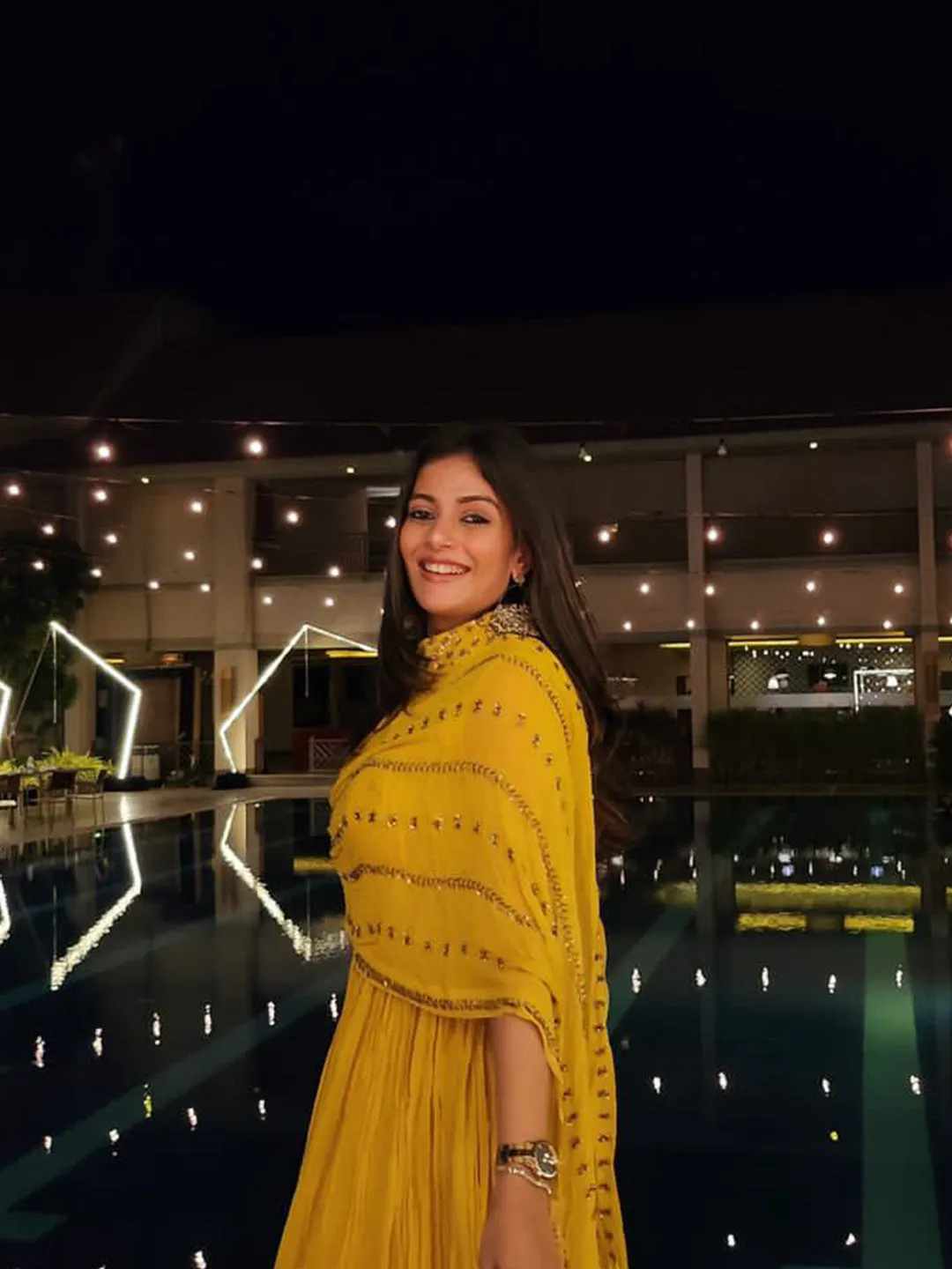 Jinal Padia in Mesmerizing Yellow Long Gown