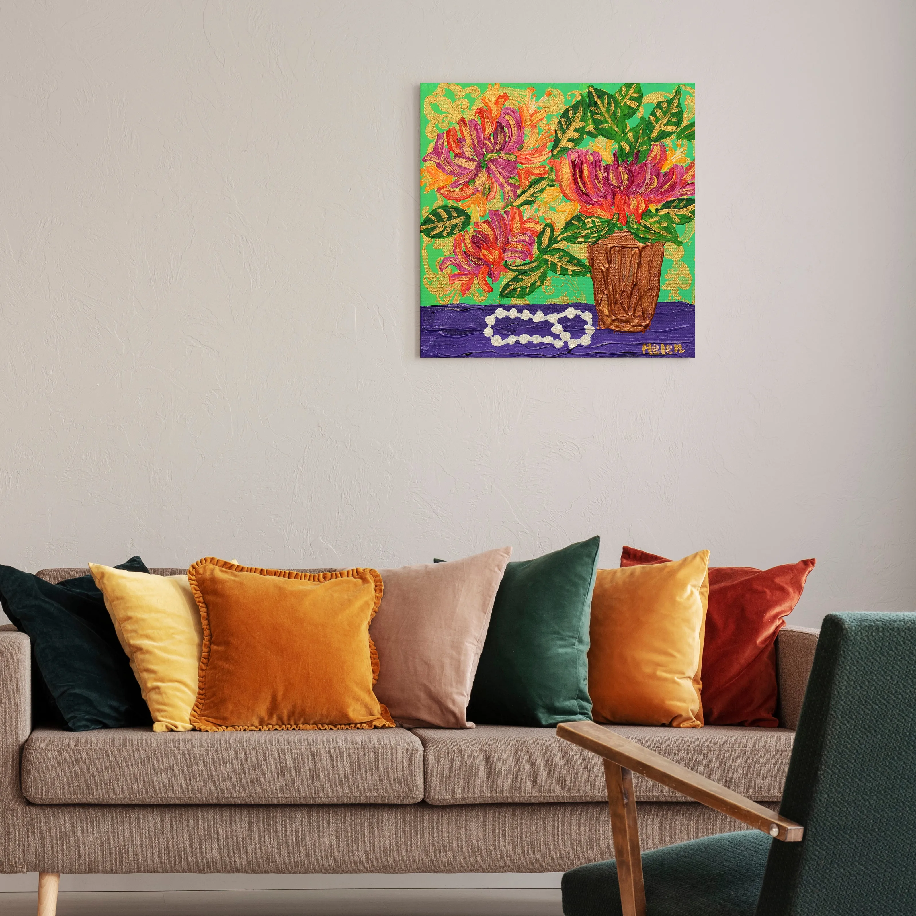 June Honeysuckle & Pearl Fine Art Print
