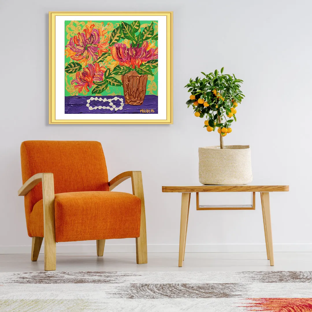 June Honeysuckle & Pearl Fine Art Print