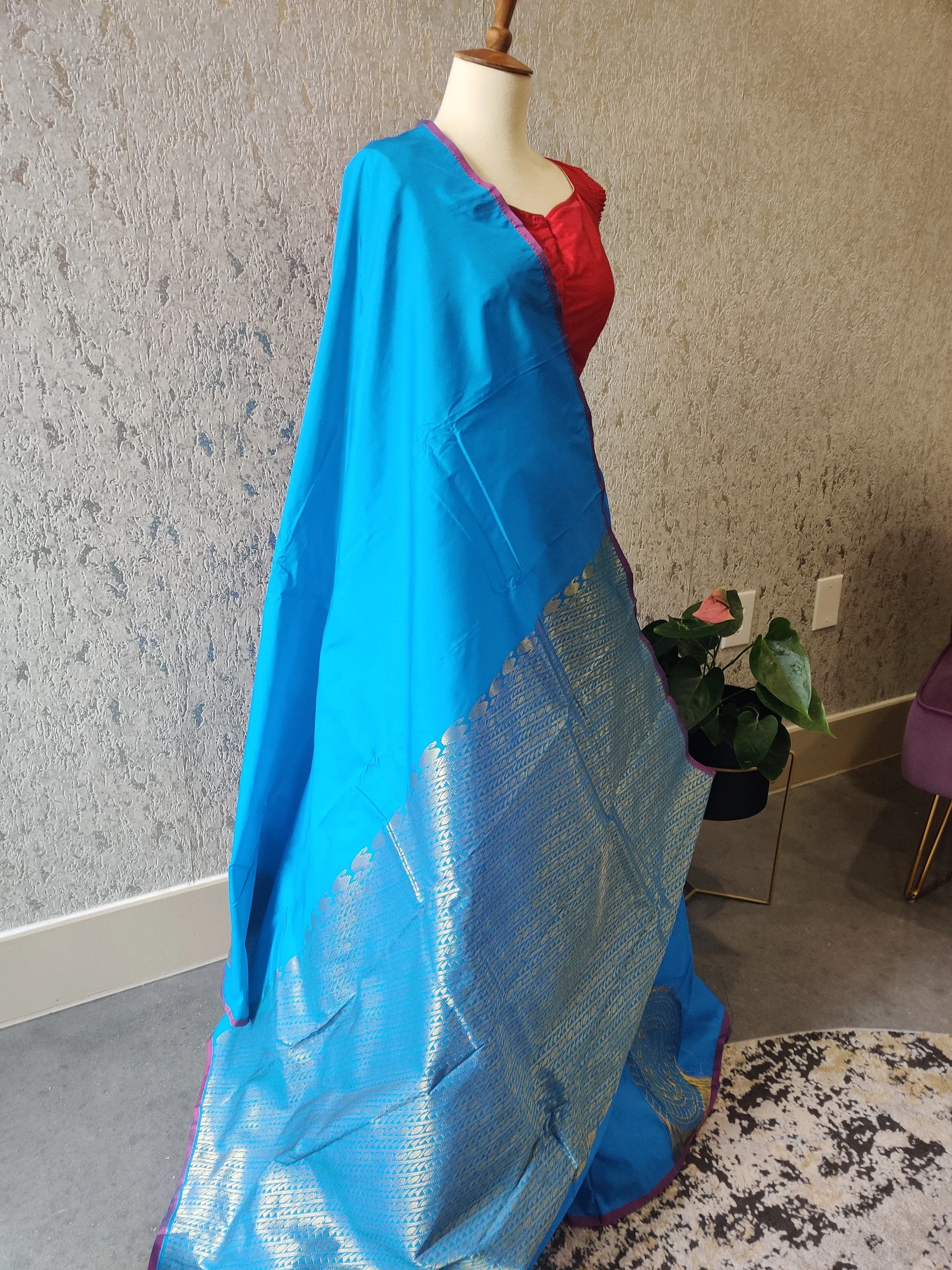 Kanchi Soft Silk saree Blue saree Gift saree Indian ethnicwear partywear saree traditional saree ethnic saree bridal saree
