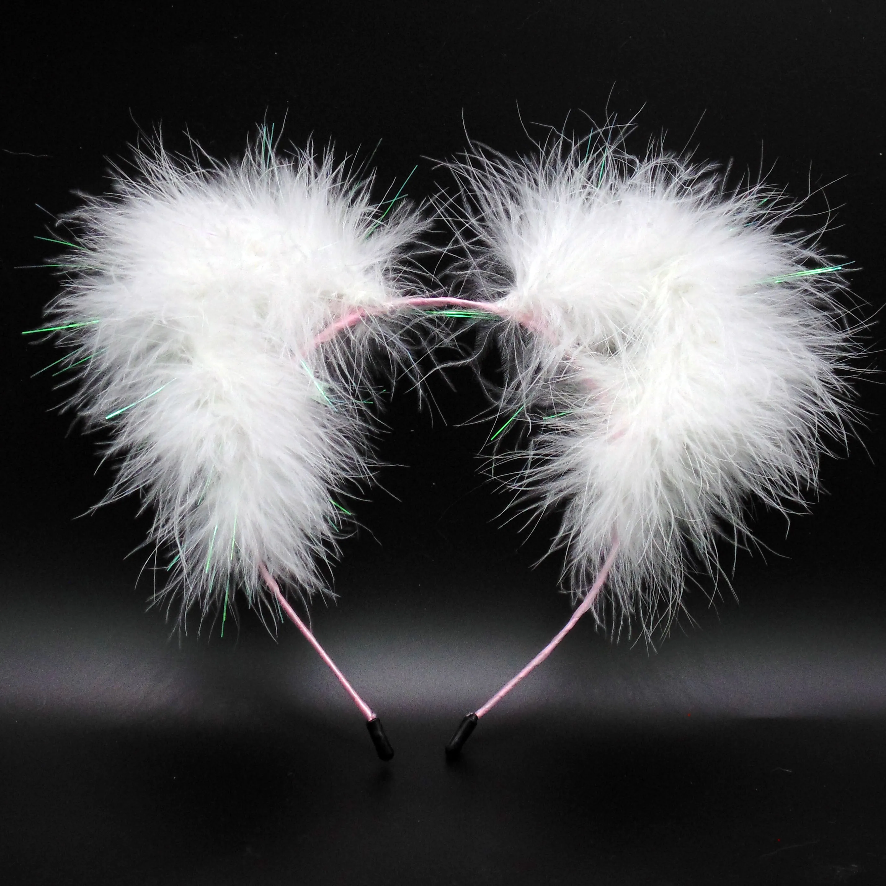 Kawaii White Sparkle Fluff Kittycorn Ears