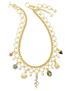 Kendra Scott Brynne Shell Charm Necklace Gold Multi Mix