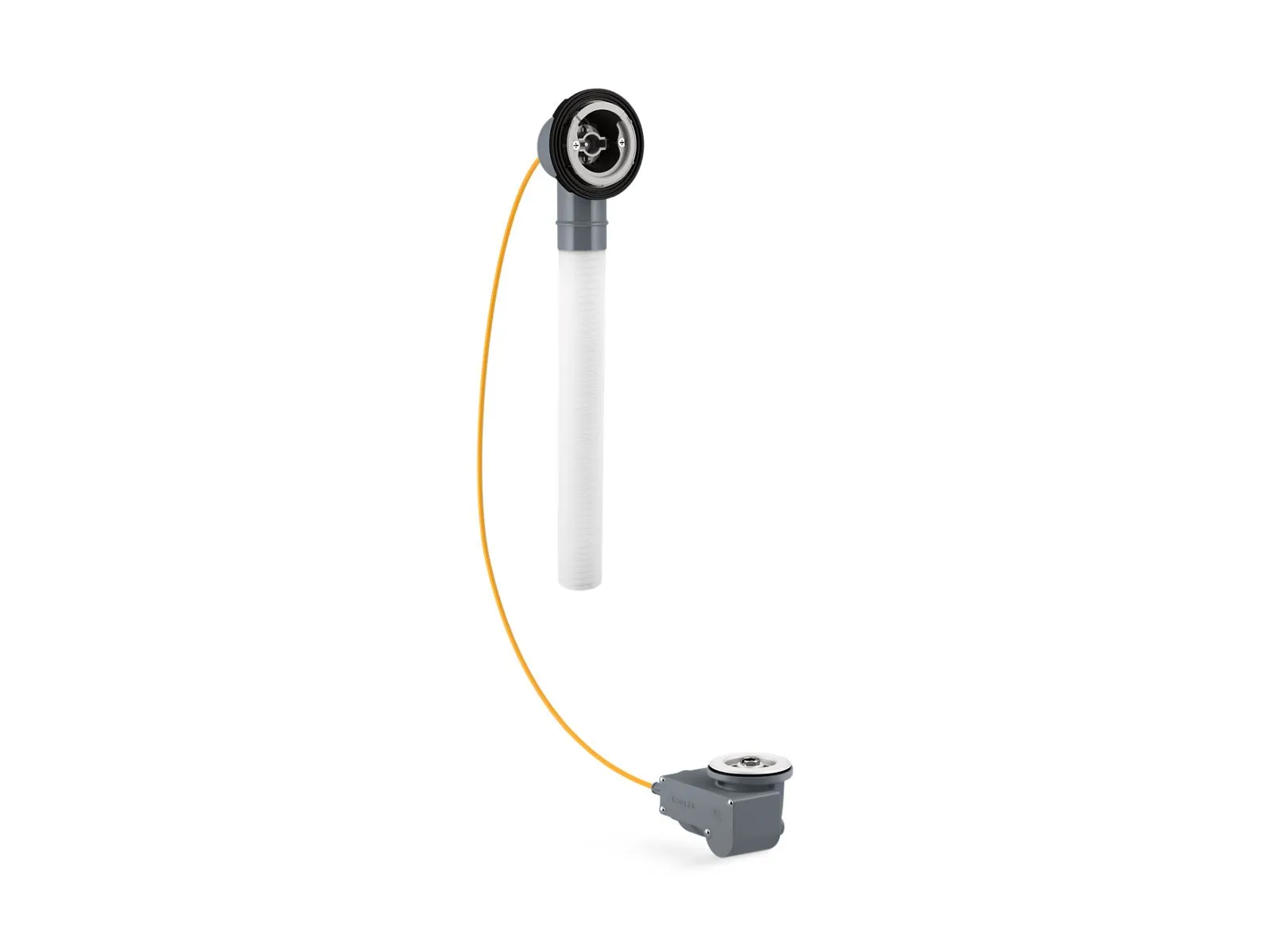 KOHLER K-37385 PureFlo Rough-in cable drain, PVC, 45" cable, less horizontal tube