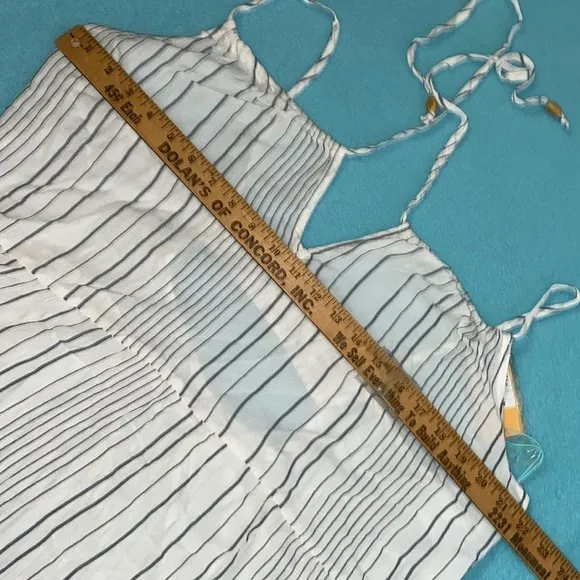 KONA SOL tiered maxi striped dress adjustable spaghetti straps beach NEW size XL