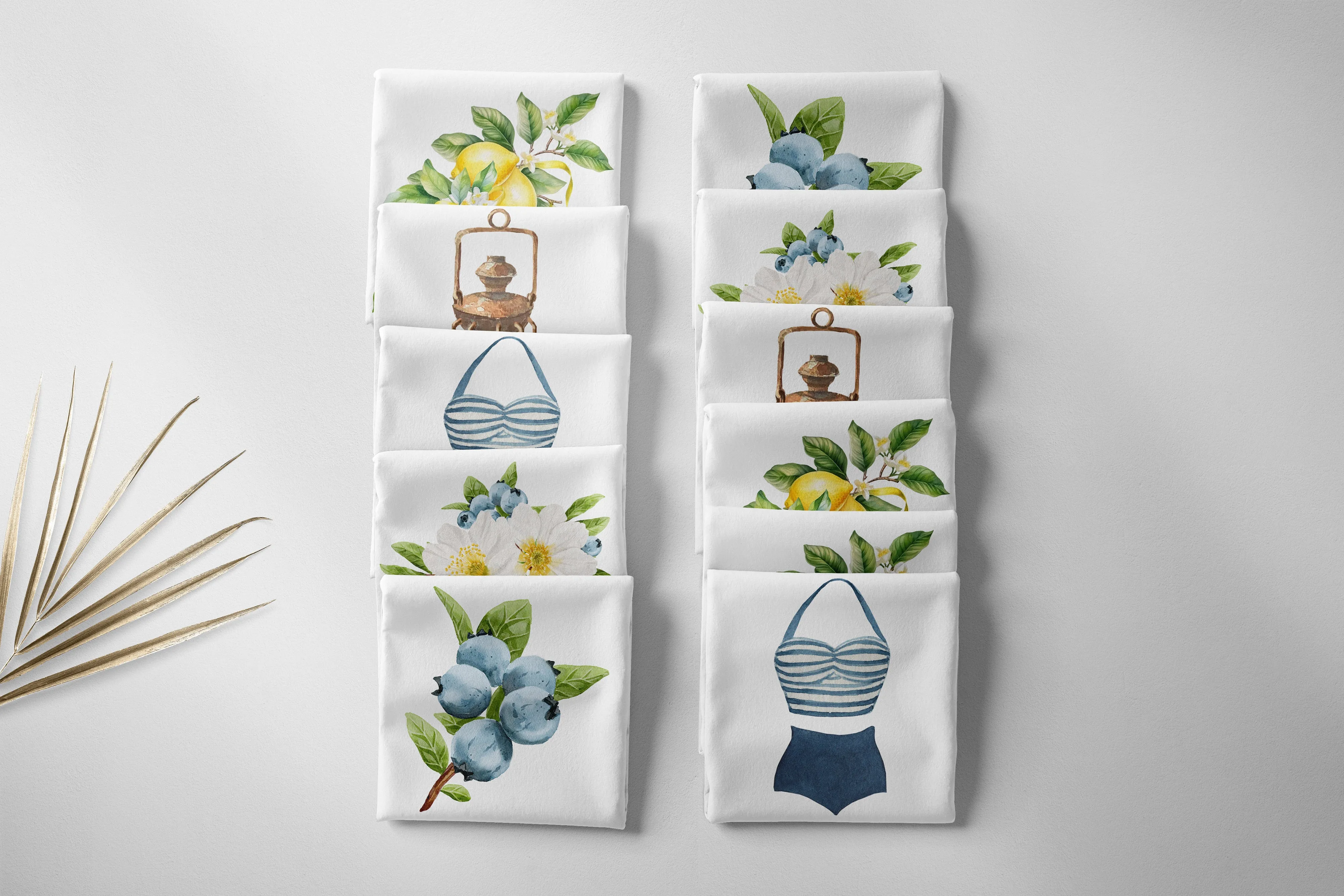 Lemon Kitchen tea towel | 100% cotton Tea Towel hand printed | Yellow kitchen decor | Preppy Coastal Collection