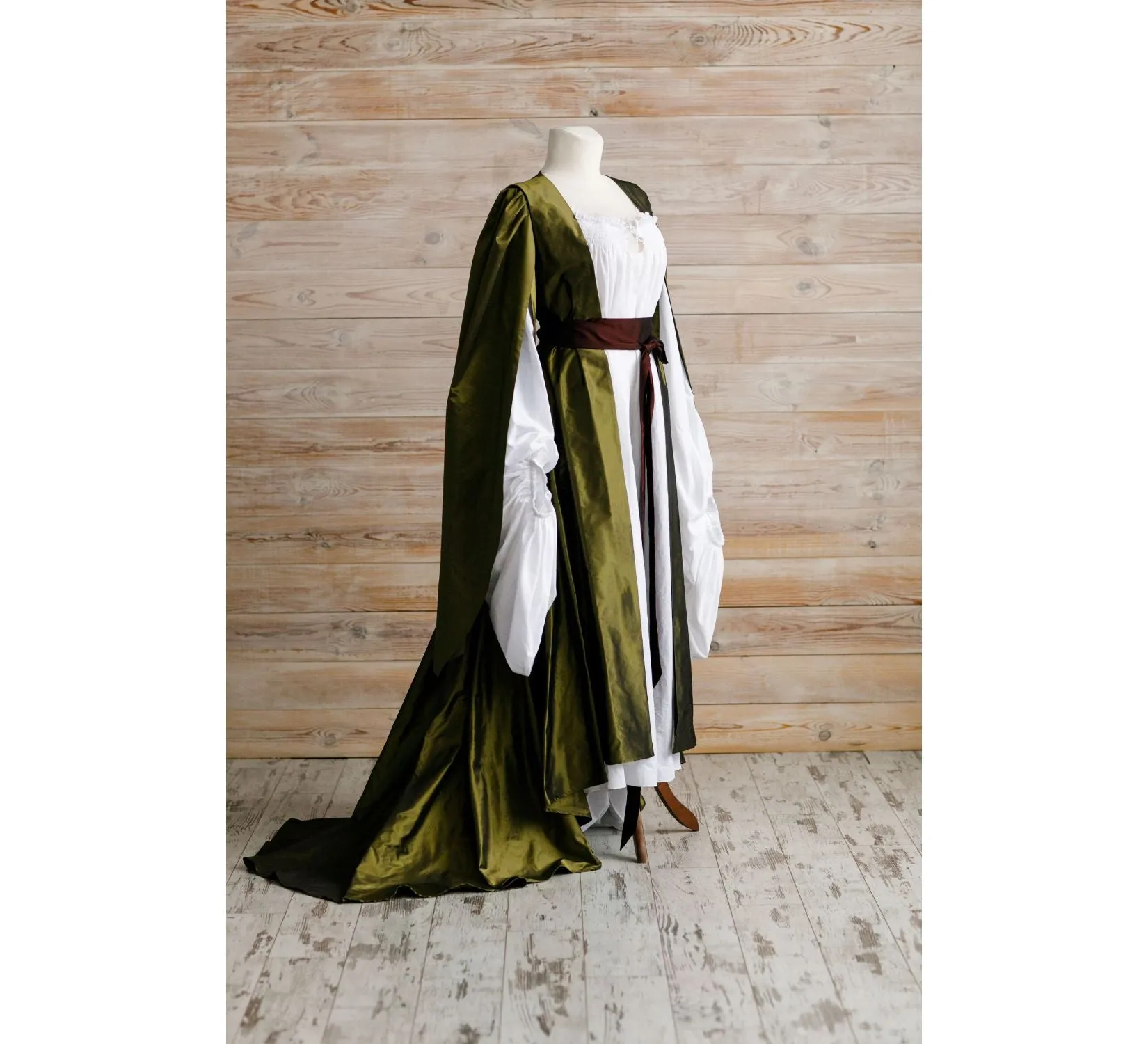 Lucille Sharpe gown, Silk dress and batiste shirt