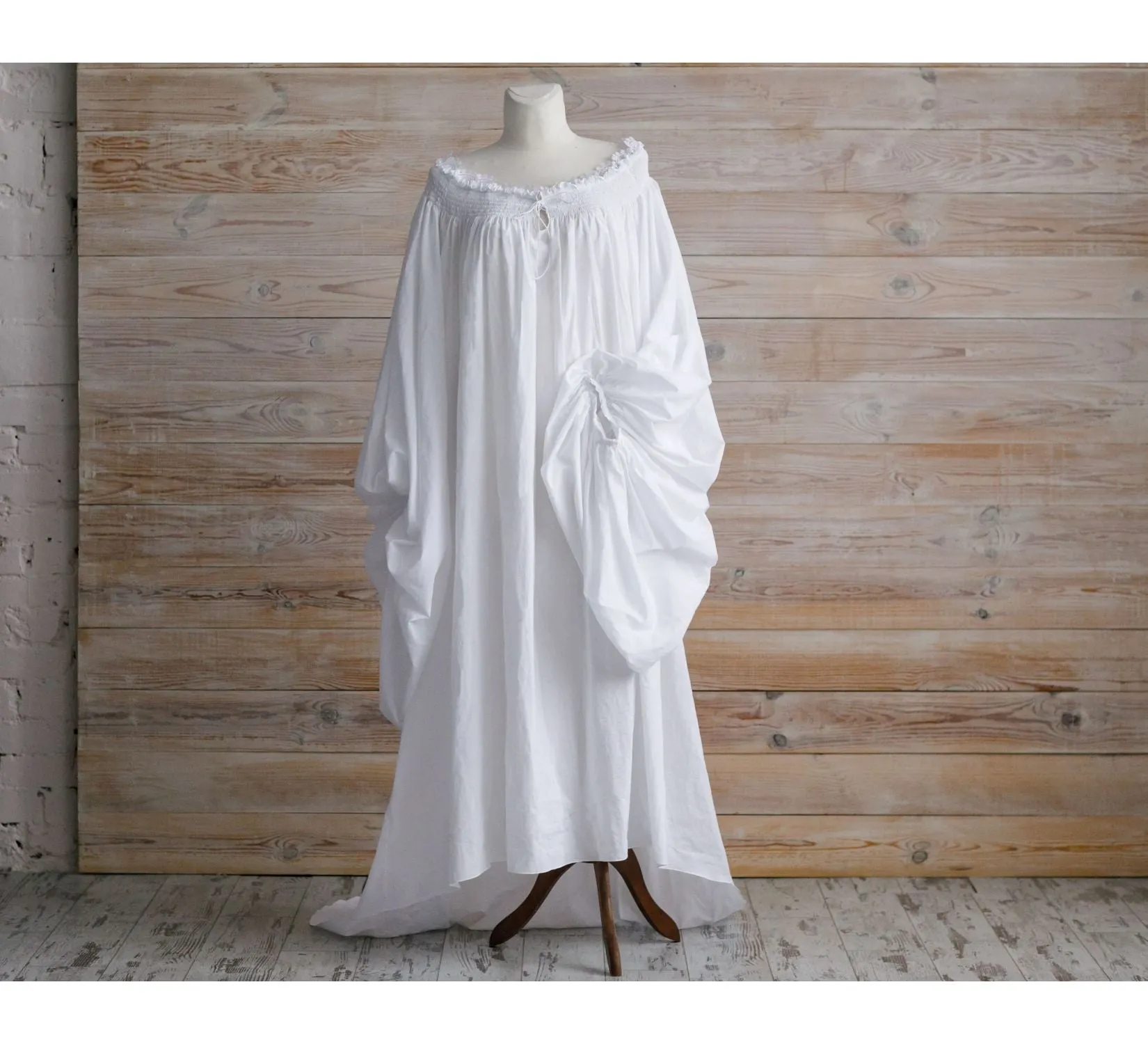 Lucille Sharpe gown, Silk dress and batiste shirt