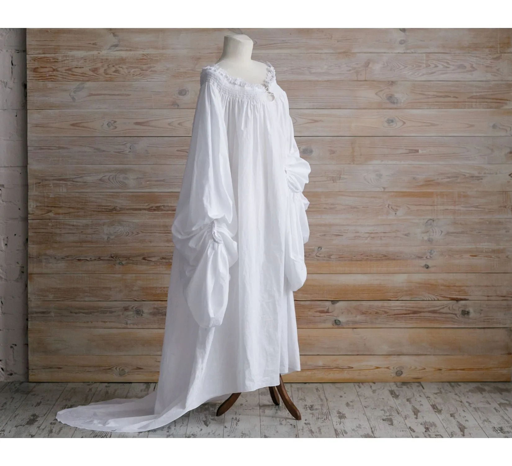 Lucille Sharpe gown, Silk dress and batiste shirt