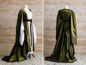 Lucille Sharpe gown, Silk dress and batiste shirt