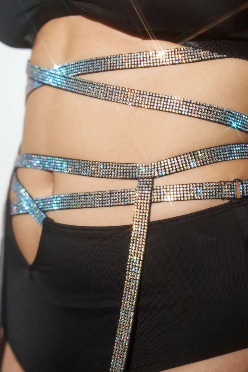 Lunalae Luxe Diamante Garter Belt - Silver