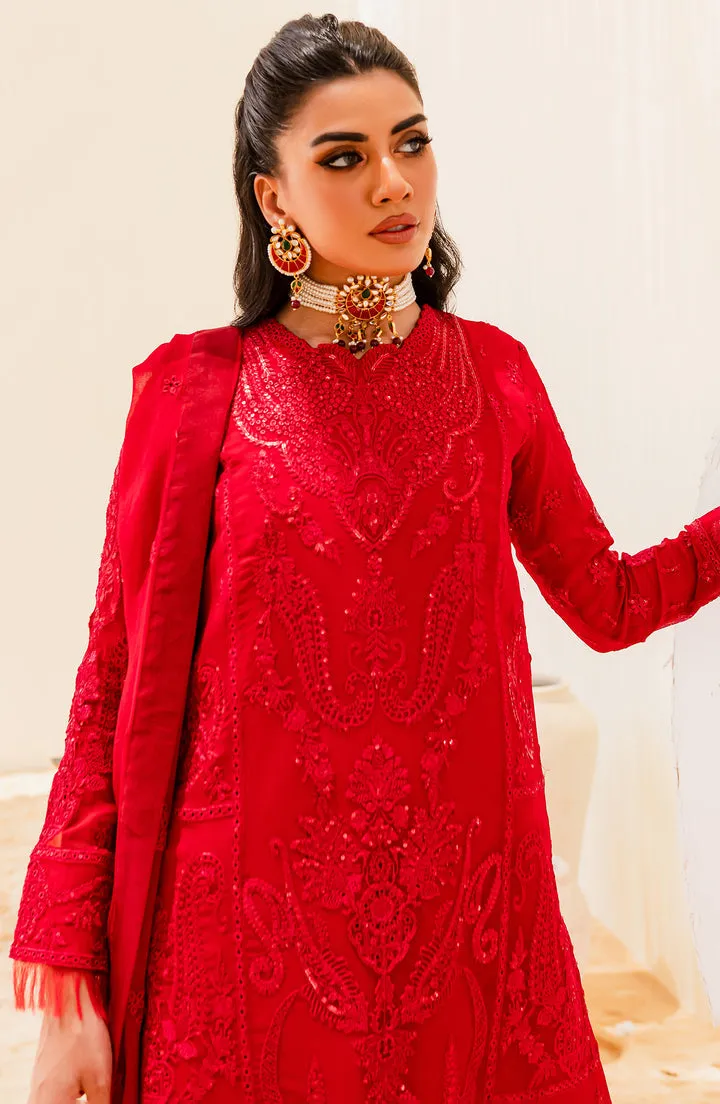 Luxury Deep Red Embroidered Pakistani Salwar Kameez Dupatta Salwar Suit