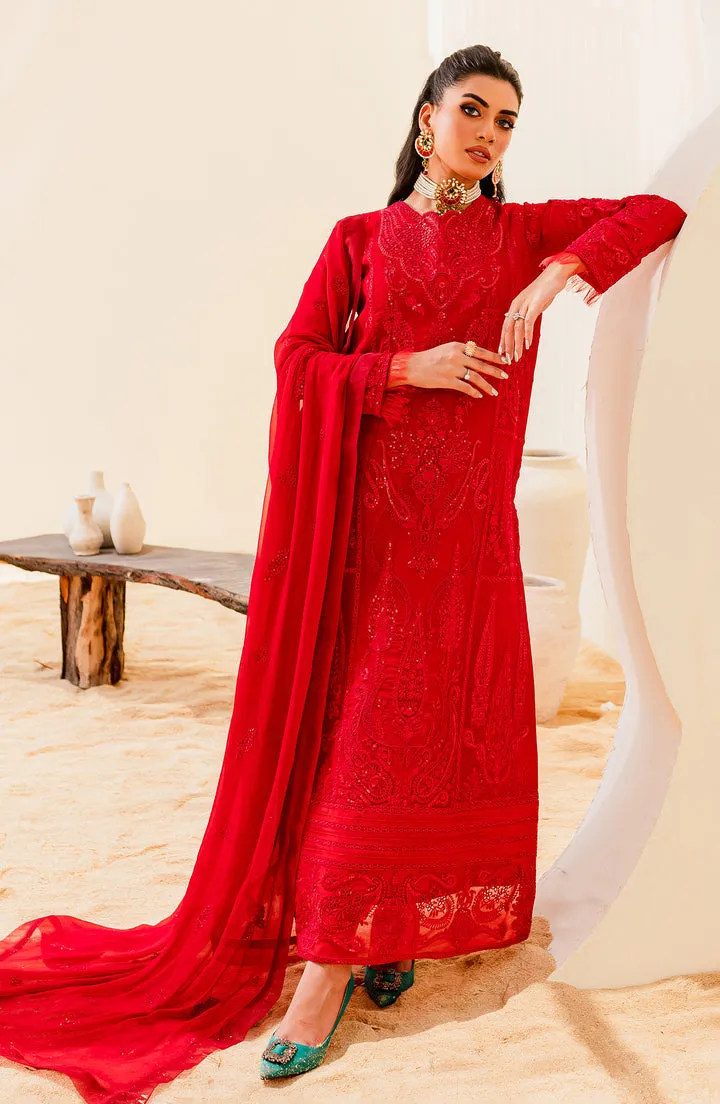 Luxury Deep Red Embroidered Pakistani Salwar Kameez Dupatta Salwar Suit